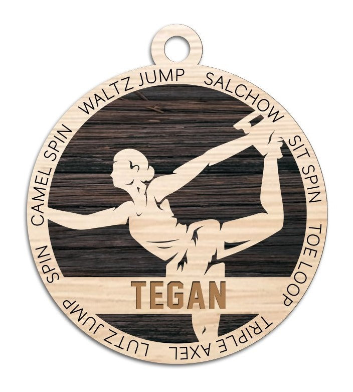 Custom Engraved Figure Skating Ornament