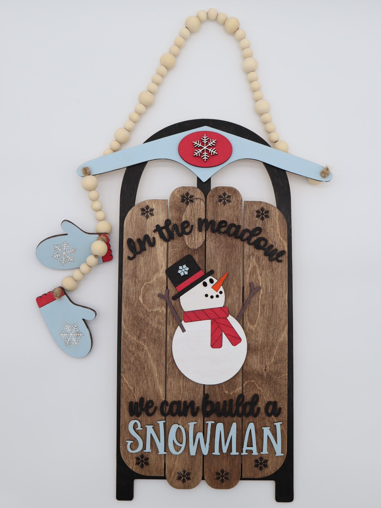 Hanging Snowman Sled Sign