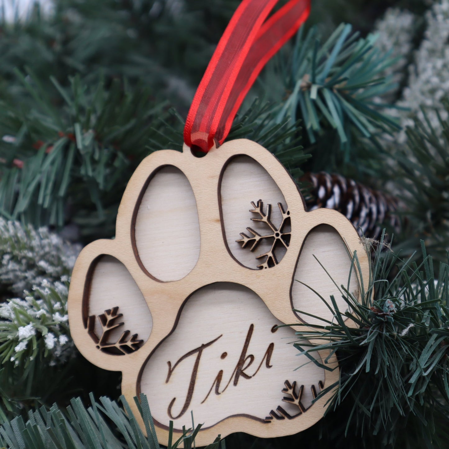 Custom Engraved Paw Ornament